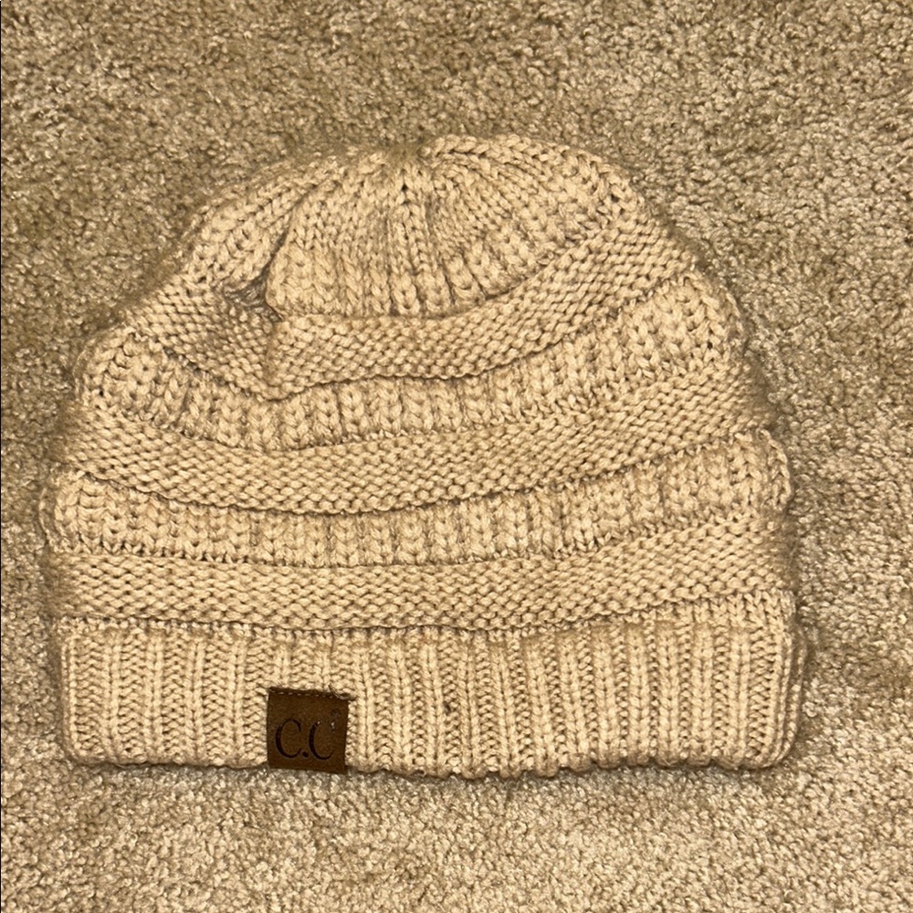 C.C Tan Knit Beanie